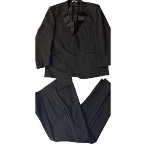 Gerald Austin 43‎ Black Wool Formal Mens Tux Tuxedo 2 Piece Pants Blazer